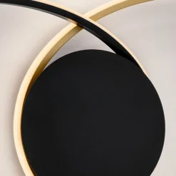 Plafoniere Moderne-Selezionato da Mazzolaluce Plafoniera moderna da salotto led 3200k colore nero e oro