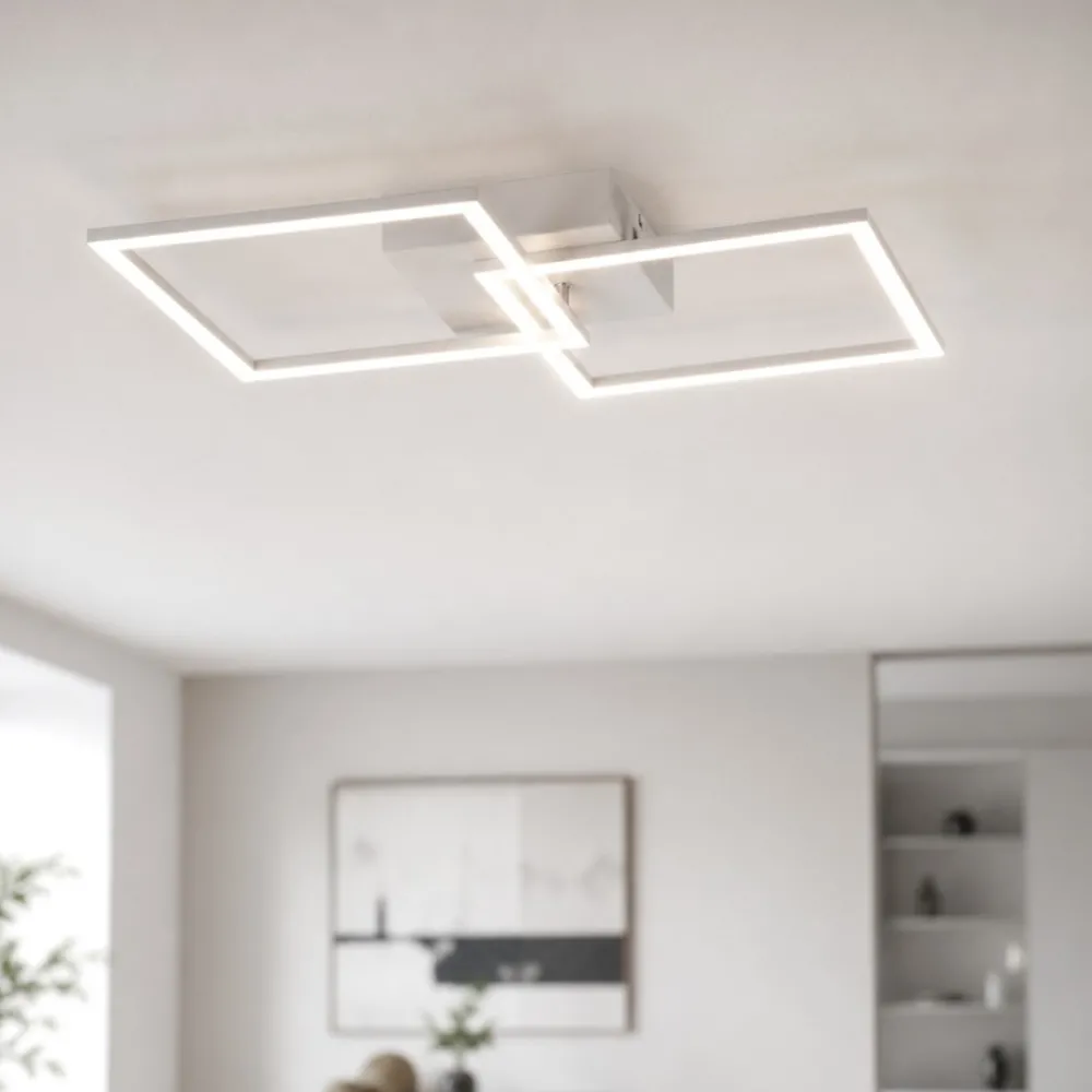 Plafoniere Moderne-Selezionato da Mazzolaluce Plafoniera moderna da salotto led 4000k orientabile bianca