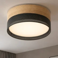 Plafoniere Moderne-Selezionato da Mazzolaluce Plafoniera moderna da soffitto quercia nero per soggiorno