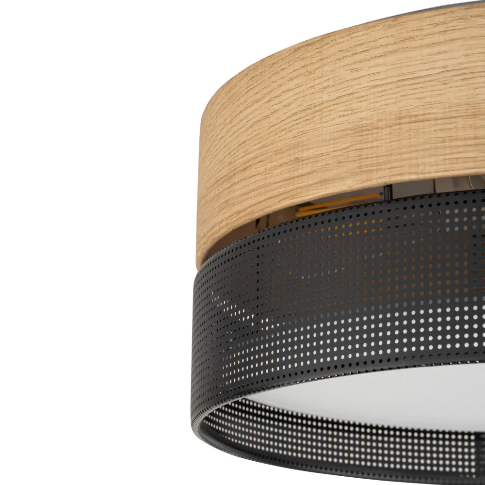 Plafoniere Moderne-Selezionato da Mazzolaluce Plafoniera moderna da soffitto quercia nero per soggiorno