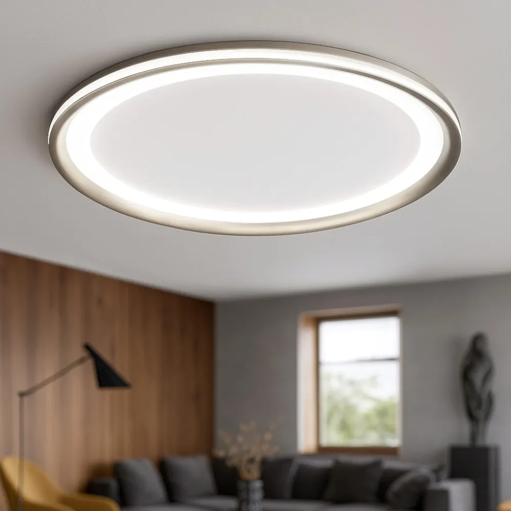 Plafoniere Moderne-Perenz Illuminazione Plafoniera moderna da soffitto led 66w 3000k edge grigio titanio perenz