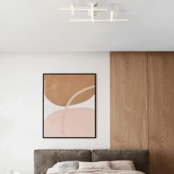 Plafoniere Moderne-Selezionato da Mazzolaluce Plafoniera moderna design geometrico bianca led 42w 3000k
