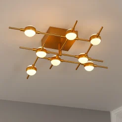 Plafoniere Moderne-Selezionato da Mazzolaluce Plafoniera moderna design minimal oro led 3000k