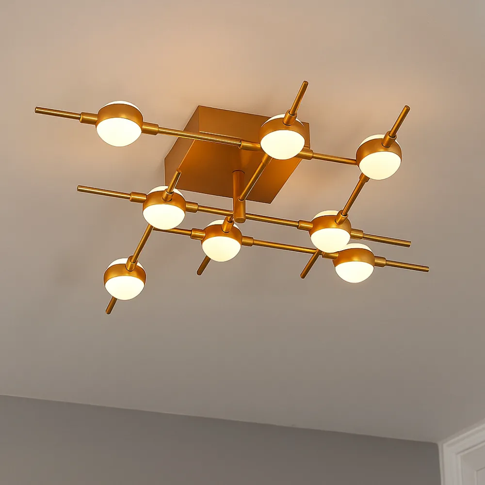 Plafoniere Moderne-Selezionato da Mazzolaluce Plafoniera moderna design minimal oro led 3000k