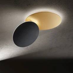 Plafoniere Moderne-Perenz Illuminazione Plafoniera moderna drum oro nero led 43w 3000k perenz