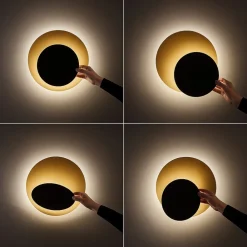 Plafoniere Moderne-Perenz Illuminazione Plafoniera moderna drum oro nero led 43w 3000k perenz