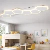 Plafoniere Moderne-Selezionato da Mazzolaluce Plafoniera moderna esagoni bianca led dimmerabile con telecomando