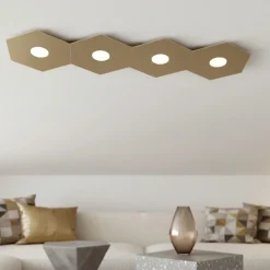 Plafoniere Moderne-Top Light Plafoniera moderna esagoni colore sabbia