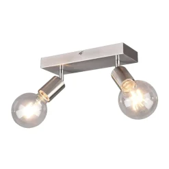Plafoniere Moderne-Selezionato da Mazzolaluce Plafoniera moderna 2 faretti orientabili colore argento