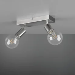 Plafoniere Moderne-Selezionato da Mazzolaluce Plafoniera moderna 2 faretti orientabili colore argento