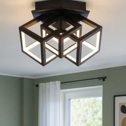 Plafoniere Moderne-Selezionato da Mazzolaluce Plafoniera moderna geometrica led 3000k dimmerabile cubi neri