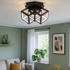 Plafoniere Moderne-Selezionato da Mazzolaluce Plafoniera moderna geometrica led 3000k dimmerabile cubi neri