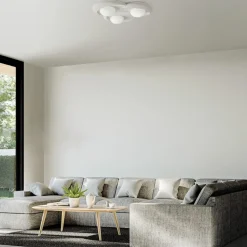 Plafoniere Moderne-Sforzin Illuminazione Plafoniera moderna gesso pitturabile bianca sforzin pitane