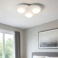 Plafoniere Moderne-Sforzin Illuminazione Plafoniera moderna gesso pitturabile bianca sforzin pitane