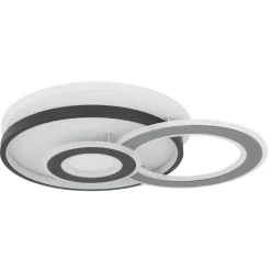 Plafoniere Moderne-Selezionato da Mazzolaluce Plafoniera moderna grigio nero cerchi led 40w 3000k