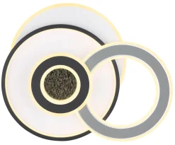 Plafoniere Moderne-Selezionato da Mazzolaluce Plafoniera moderna grigio nero cerchi led 40w 3000k