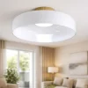 Plafoniere Moderne-Fabas Luce Plafoniera moderna in vetro bianco led 2700k 3000k 4000k fabas lunar