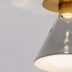 Plafoniere Moderne-Selezionato da Mazzolaluce Plafoniera moderna in vetro fume' led 3000k