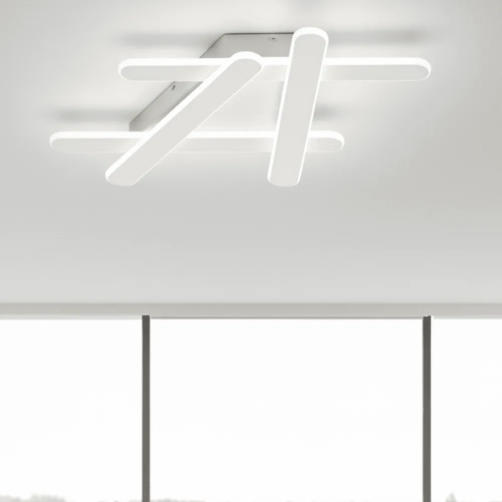 Plafoniere Moderne-Selezionato da Mazzolaluce Plafoniera moderna led 3000k dimmerabile bianca design