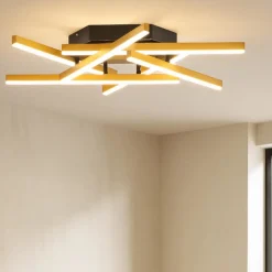 Plafoniere Moderne-Selezionato da Mazzolaluce Plafoniera moderna led 3000k dimmerabile oro spazzolato