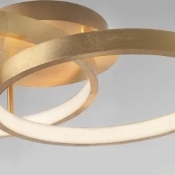 Plafoniere Moderne-Selezionato da Mazzolaluce Plafoniera moderna led 3000k foglia oro per salotto