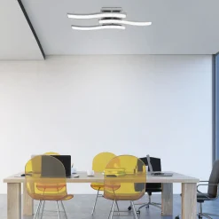 Plafoniere Moderne-Selezionato da Mazzolaluce Plafoniera moderna led 3000k metallo cromo per soggiorno
