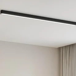 Plafoniere Moderne-Linea Light Plafoniera moderna led 3000k nera satori 86cm