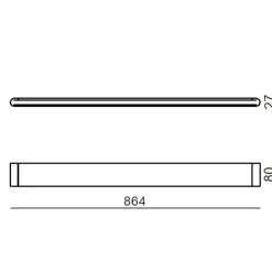 Plafoniere Moderne-Linea Light Plafoniera moderna led 3000k nera satori 86cm