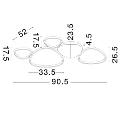 Plafoniere Moderne-Selezionato da Mazzolaluce Plafoniera moderna led 3200k per salotto