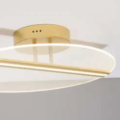 Plafoniere Moderne-Selezionato da Mazzolaluce Plafoniera moderna led tonda ottono led 3000k