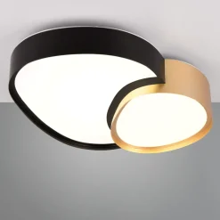 Plafoniere Moderne-Selezionato da Mazzolaluce Plafoniera moderna led 21w 2700k a 6500k nero oro con telecomando