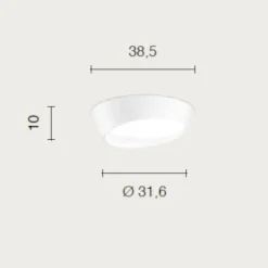 Plafoniere Moderne-Ondaluce Plafoniera moderna led 25w 3000k+4000k half bianca 31cm
