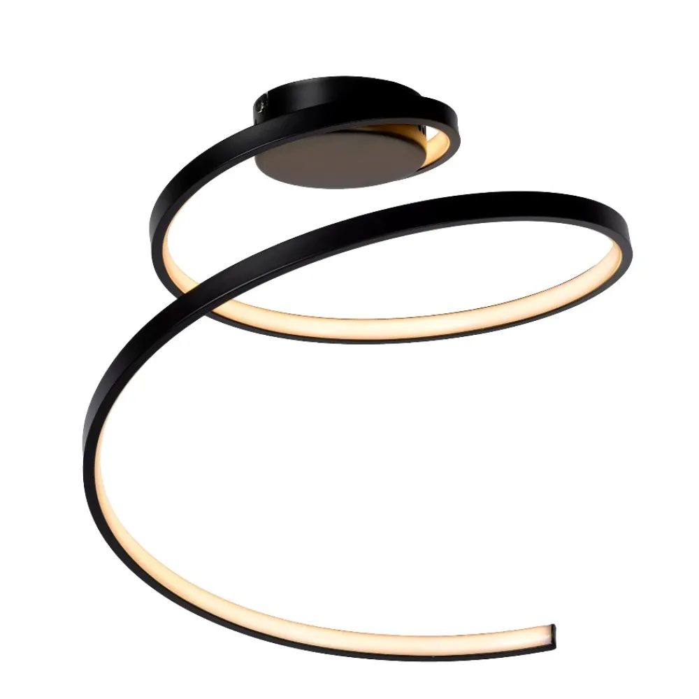 Plafoniere Moderne-Selezionato da Mazzolaluce Plafoniera moderna nera design spirale led dimmerabile 3000k