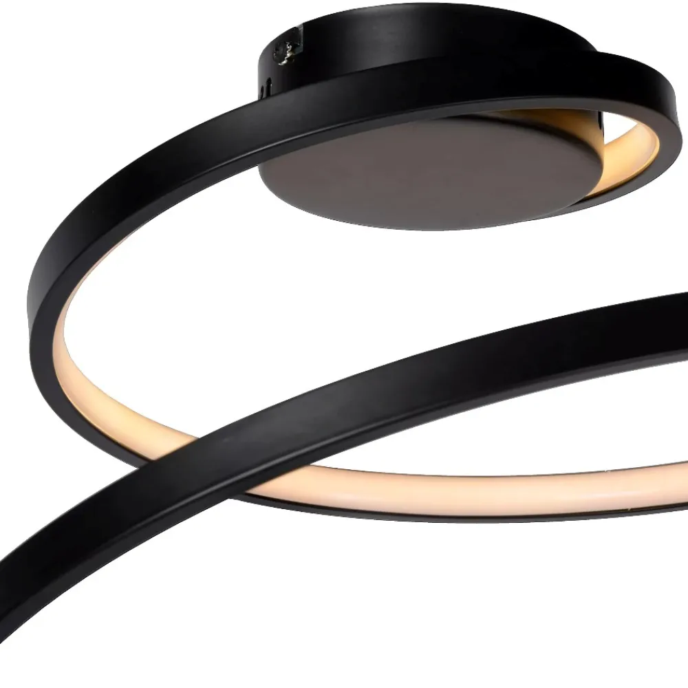 Plafoniere Moderne-Selezionato da Mazzolaluce Plafoniera moderna nera design spirale led dimmerabile 3000k