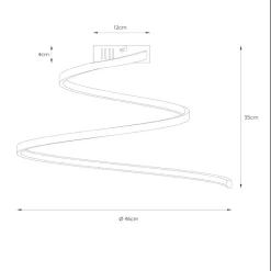 Plafoniere Moderne-Selezionato da Mazzolaluce Plafoniera moderna nera design spirale led dimmerabile 3000k