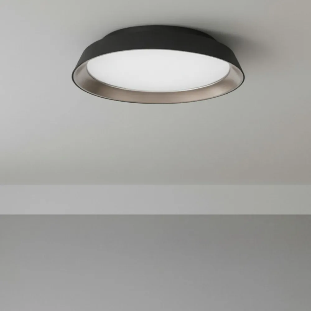Plafoniere Moderne-Selezionato da Mazzolaluce Plafoniera moderna nera e marrone led 3000k dimmerabile