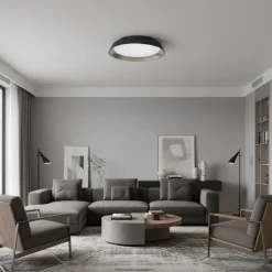 Plafoniere Moderne-Selezionato da Mazzolaluce Plafoniera moderna nera e marrone led 3000k dimmerabile