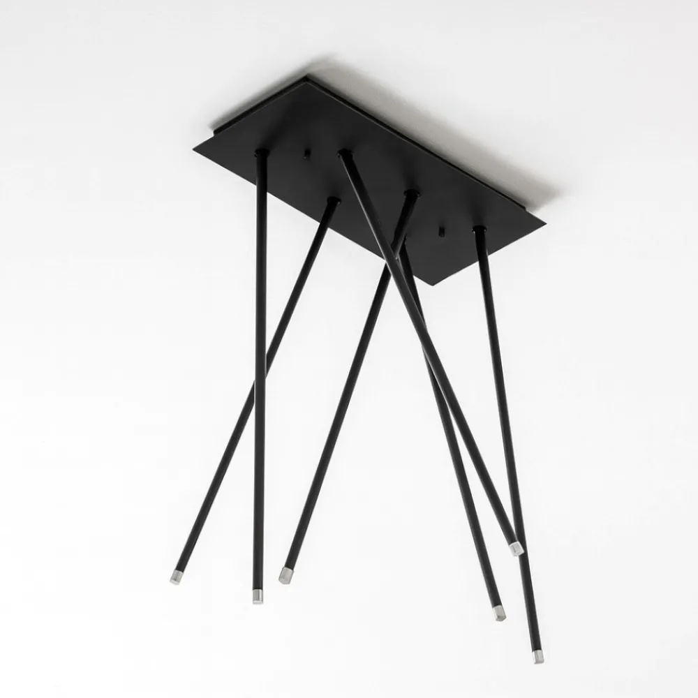 Plafoniere Moderne-Selezionato da Mazzolaluce Plafoniera moderna nera 6 led orientabili 3000k