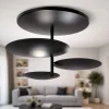 Plafoniere Moderne-Fabas Luce Plafoniera moderna nera per soggiorno simplon