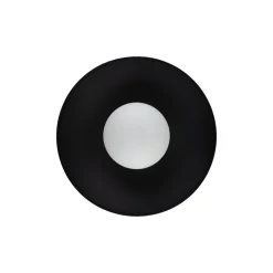 Plafoniere Moderne-Selezionato da Mazzolaluce Plafoniera moderna nera rotonda con sfera di vetro bianco