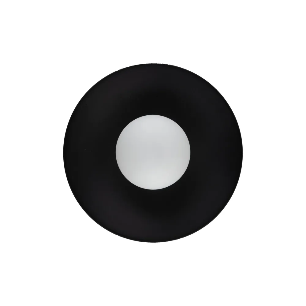 Plafoniere Moderne-Selezionato da Mazzolaluce Plafoniera moderna nera rotonda con sfera di vetro bianco