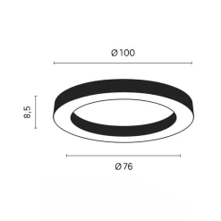 Plafoniere Moderne-Ondaluce Plafoniera moderna globus nera 100cm led dimmerabile