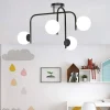 Plafoniere Moderne-Selezionato da Mazzolaluce Plafoniera moderna per cameretta nera sfere vetro bianco fp