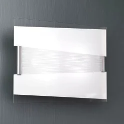 Plafoniere Moderne-Top Light Plafoniera moderna per cucina vetro rettangolare serigrafato bianco toplight