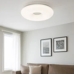 Plafoniere Moderne-Ondaluce Plafoniera moderna per salotto vetro bianco metallo pl dodi