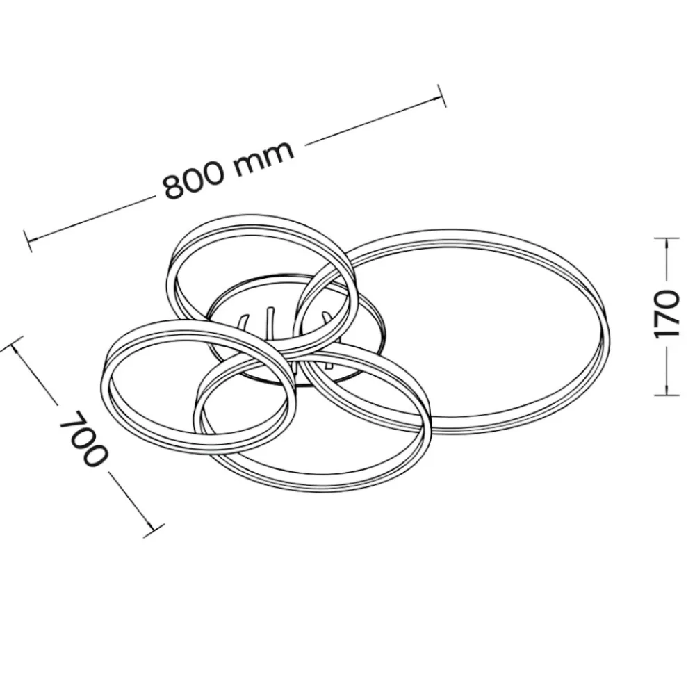 Plafoniere Moderne-Selezionato da Mazzolaluce Plafoniera moderna per soggiorno nickel led dimmerabile con telecomando
