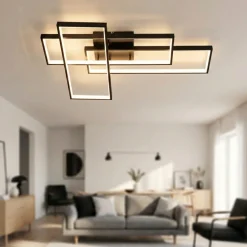 Plafoniere Moderne-Selezionato da Mazzolaluce Plafoniera moderna per soggiorno led 3200k design nero