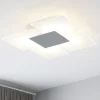 Plafoniere Moderne-Top Light Plafoniera moderna per soggiorno bianco grigio antracite rettangolare