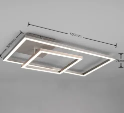 Plafoniere Moderne-Selezionato da Mazzolaluce Plafoniera moderna per soggiorno nichel led 25w 4000k dimmerabile