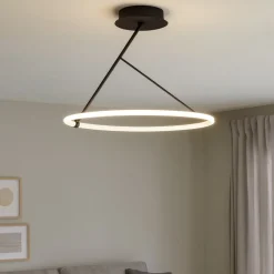 Plafoniere Moderne-Selezionato da Mazzolaluce Plafoniera moderna per soggiorno design anello luminoso 30w 3000k